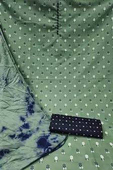 Green woven cotton salwar