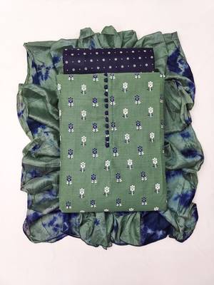Green woven cotton salwar 5