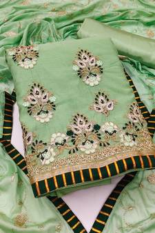 Green embroidered chanderi salwar