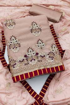 Pink embroidered chanderi salwar
