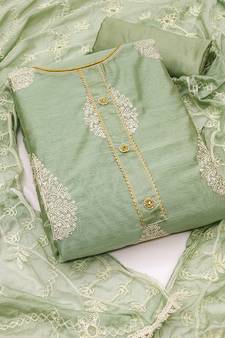 Green embroidered chanderi salwar
