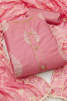 Pink embroidered chanderi salwar