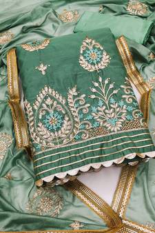 Green embroidered chanderi salwar