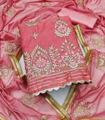 Pink embroidered chanderi salwar