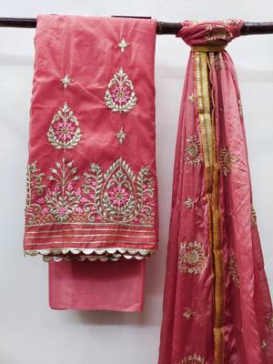 Pink embroidered chanderi salwar 4