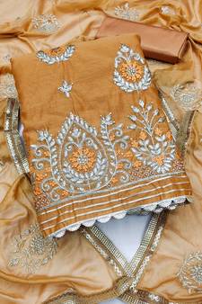 Multicolor embroidered chanderi salwar