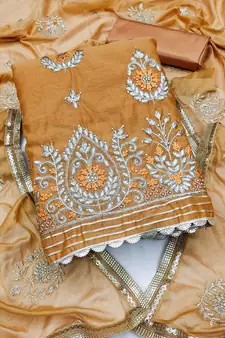 Multicolor embroidered chanderi salwar