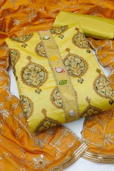Multicolor embroidered chanderi salwar