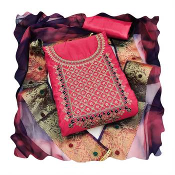 Pink embroidered chanderi salwar 3