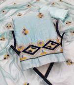 Green embroidered chanderi salwar