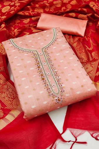 Multicolor embroidered jacquard salwar