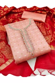 Multicolor embroidered jacquard salwar