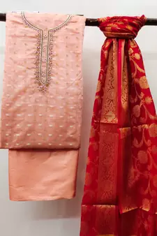 Multicolor embroidered jacquard salwar