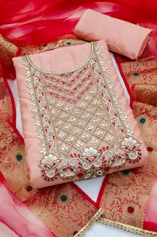Multicolor embroidered chanderi salwar