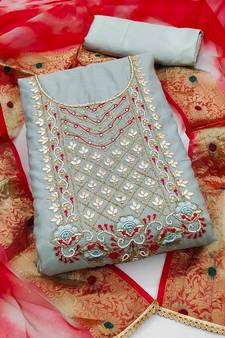 Green embroidered chanderi salwar