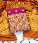 Pink woven jacquard salwar