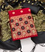 Red woven jacquard salwar
