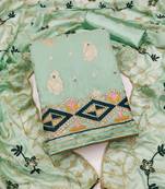 Green embroidered jacquard salwar