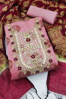 Purple embroidered cotton salwar