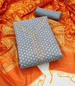 Grey embroidered jacquard salwar