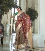 Women'S Designer Pink & Green Two Torn Soft Organza Silk Saree With Gold Zari Weaving Blouse