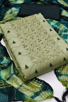 Green embroidered Art Silk salwar