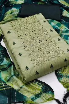 Green embroidered Art Silk salwar