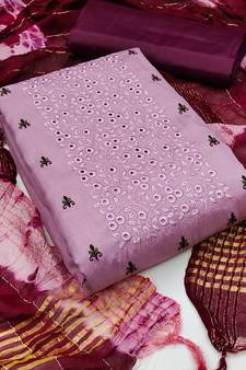 Purple embroidered Art Silk salwar