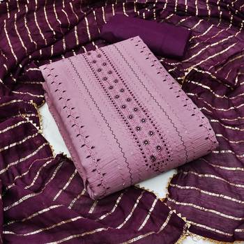 Purple embroidered cotton salwar 1