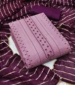 Purple embroidered cotton salwar
