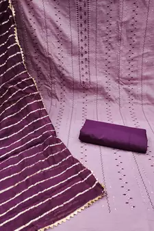 Purple embroidered cotton salwar