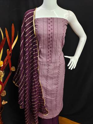 Purple embroidered cotton salwar 3