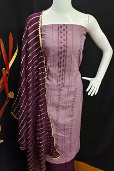 Purple embroidered cotton salwar