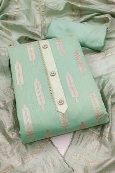 Green embroidered cotton salwar