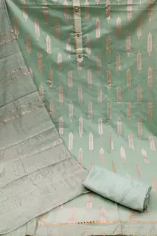 Green embroidered cotton salwar