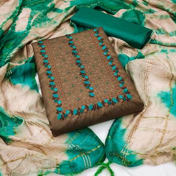 Brown embroidered Art Silk salwar 1