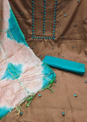 Brown embroidered Art Silk salwar 2