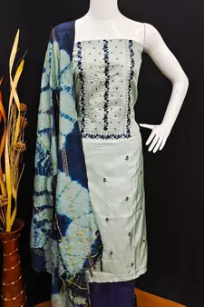 Green embroidered Art Silk salwar