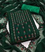 Green embroidered georgette salwar