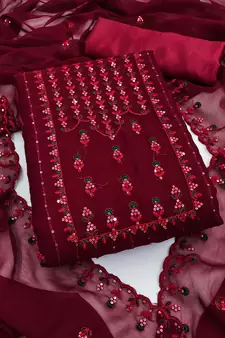 Multicolor embroidered georgette salwar