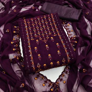 Purple embroidered georgette salwar 1