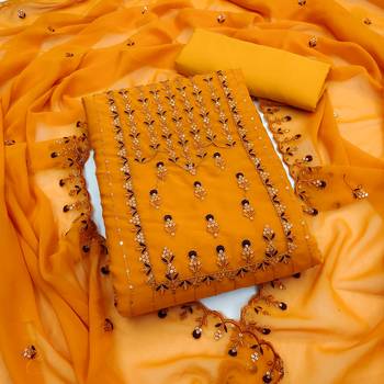 Yellow embroidered georgette salwar 1