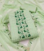 Green embroidered georgette salwar