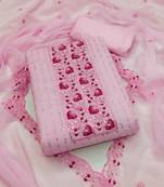 Pink embroidered georgette salwar