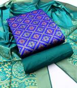 Blue woven jacquard salwar
