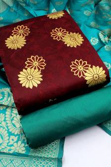 Brown woven jacquard salwar