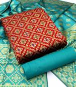 Red woven jacquard salwar