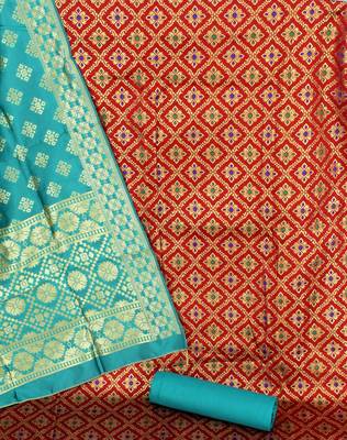 Red woven jacquard salwar 2