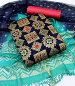 Blue woven jacquard salwar