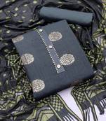 Grey woven cotton salwar